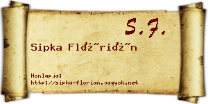 Sipka Flórián névjegykártya